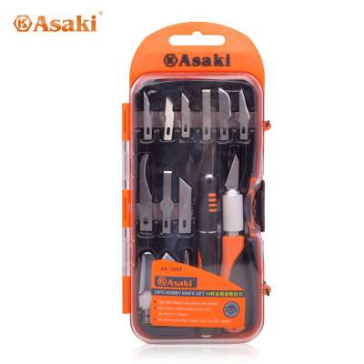 Asaki 14pcs hobby knife set knife blade